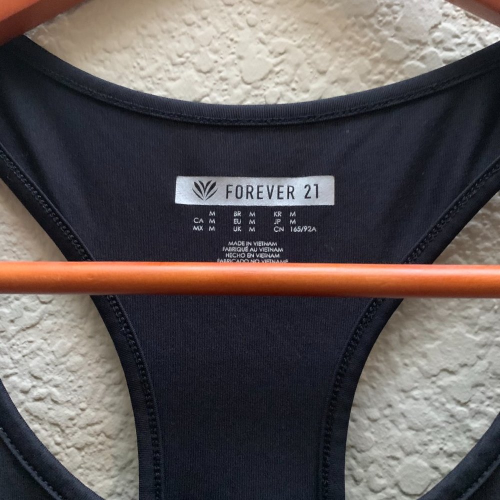 Forever 21 Workout Top - Run Fast Black Medium - Picture 2 of 4